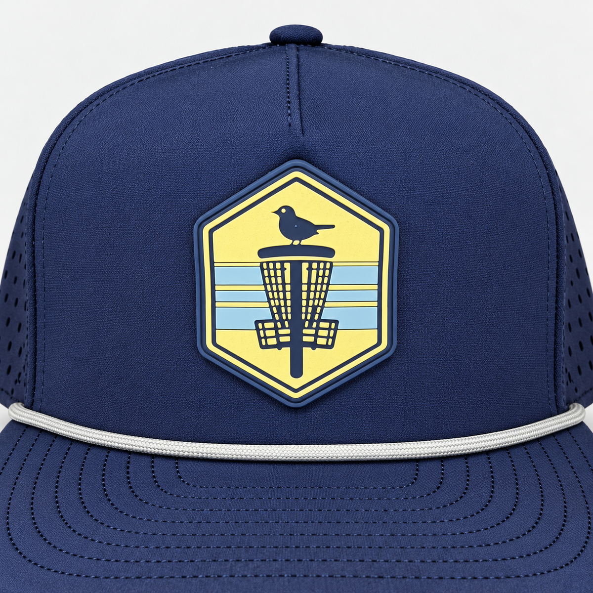 Blue Shield PVC Patch Rope Hat - Navy - patch close-up