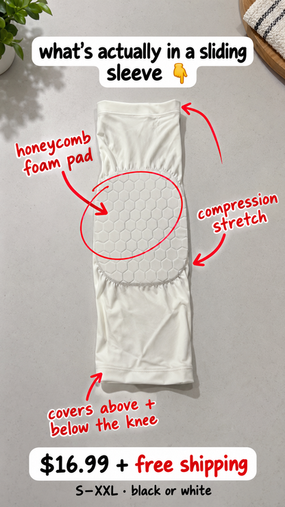 Sliding Knee Sleeve with FlexCell Pad – Lightweight Compression Knee Protection for Baseball & Softball