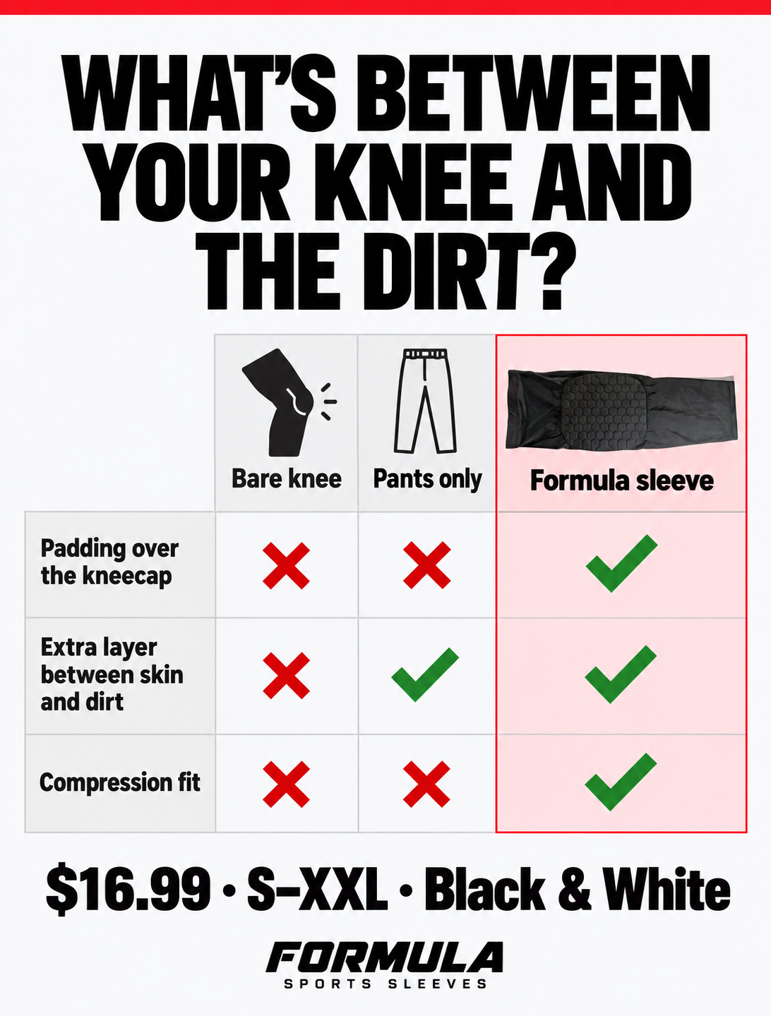 Sliding Knee Sleeve with FlexCell Pad – Lightweight Compression Knee Protection for Baseball & Softball