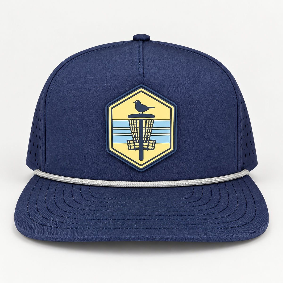 Blue Shield PVC Patch Rope Hat - Navy - front