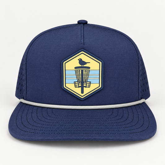 Blue Shield PVC Patch Rope Hat - Navy - front