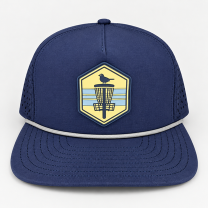 Blue Shield PVC Patch Rope Hat - Navy - elevated front view
