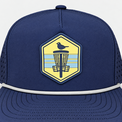Blue Shield PVC Patch Rope Hat - Navy - patch close-up