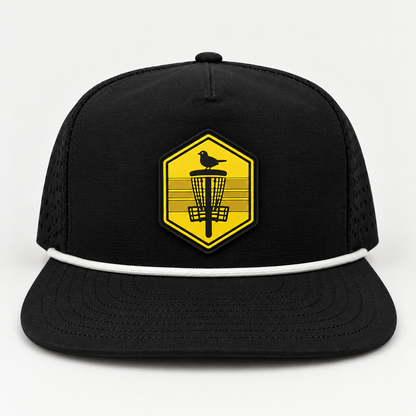 Mustard Shield PVC Patch Rope Hat - Black - front