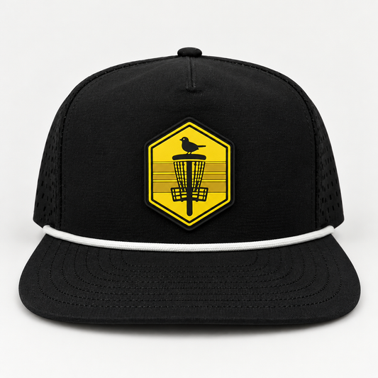 Mustard Shield PVC Patch Rope Hat - Black - front