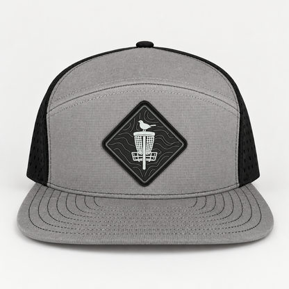 Topo Blackout PVC Patch Flat Bill Hat - Black/Grey - front